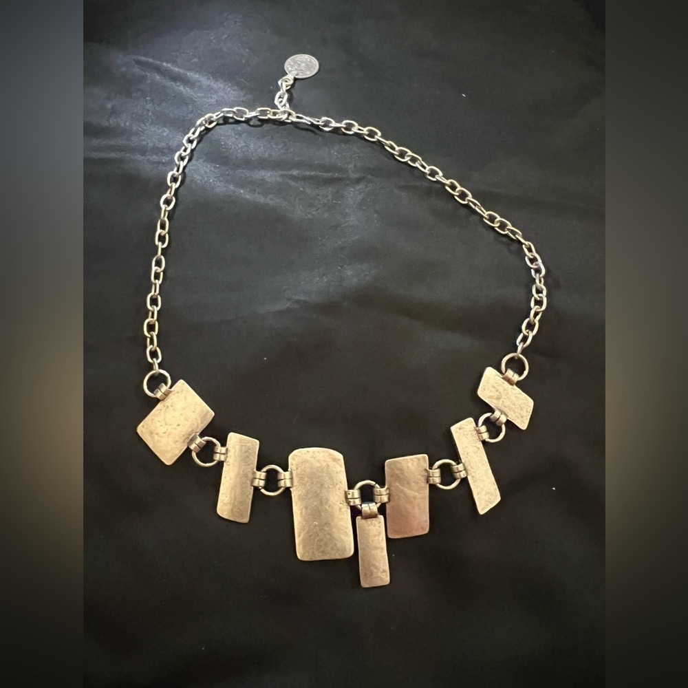 Rectangular Charm Turkish (?) Silver Necklace - image 5